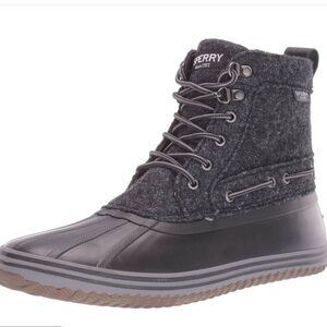 Sperry Men’s Huntington Duck Boots, Black/Grey Wool